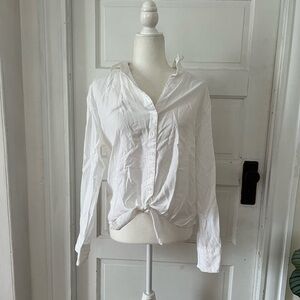 Cloth & Stone | Anthropologie White Tie Front Button Down Top